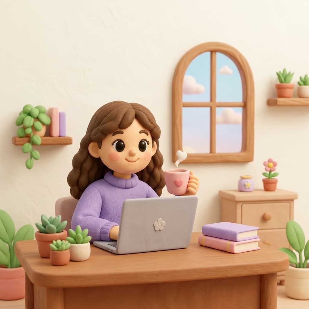 Cozy workspace illustration